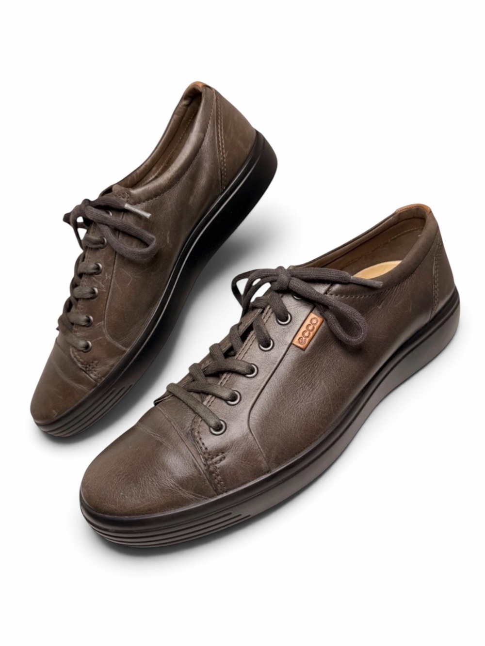 ECCO Soft 7 Brown Leather Sneakers Mens 11 EU 45